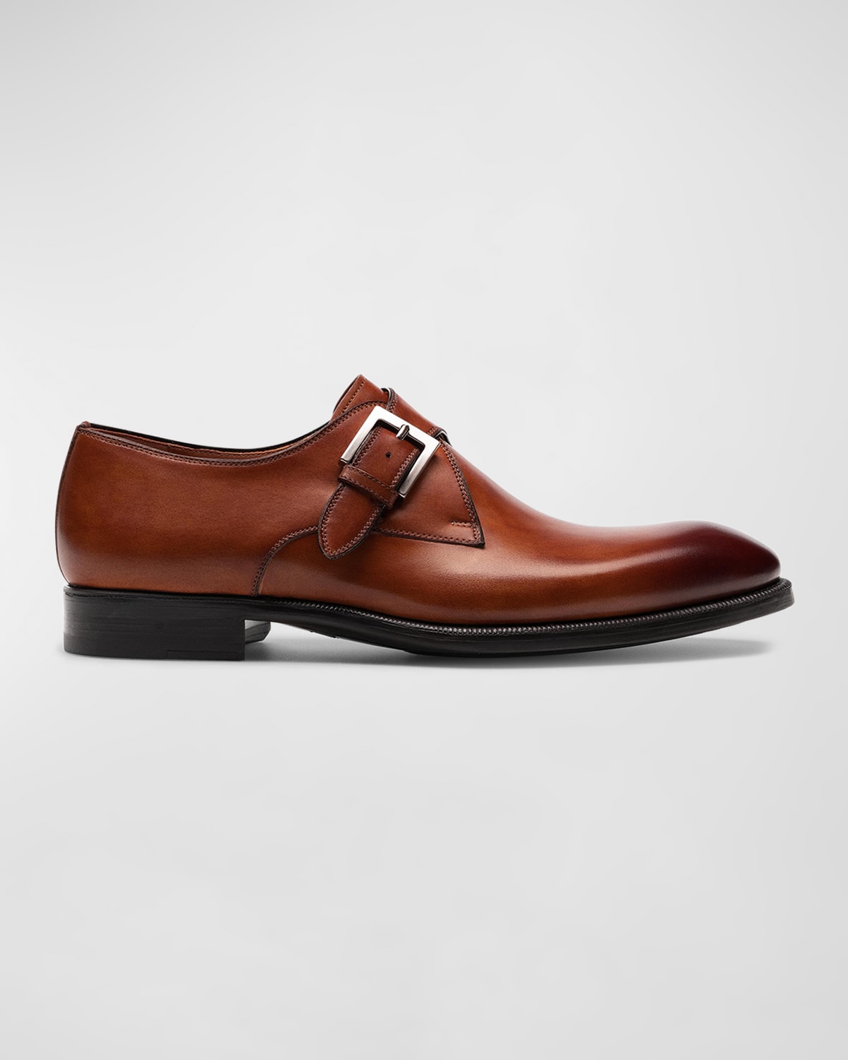 Shop Magnanni Men's Wooten Leaather Monk Strap Loafers In Cognac