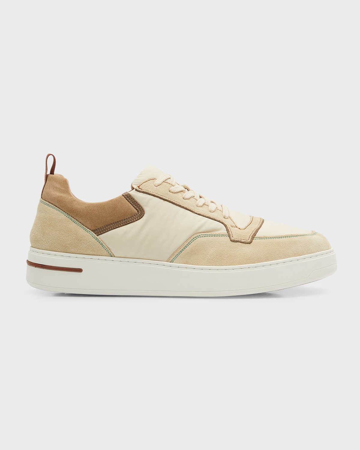 Loro Piana Men's Newport Walk Colorblock Nylon & Suede Sneakers In Kasha Fancy