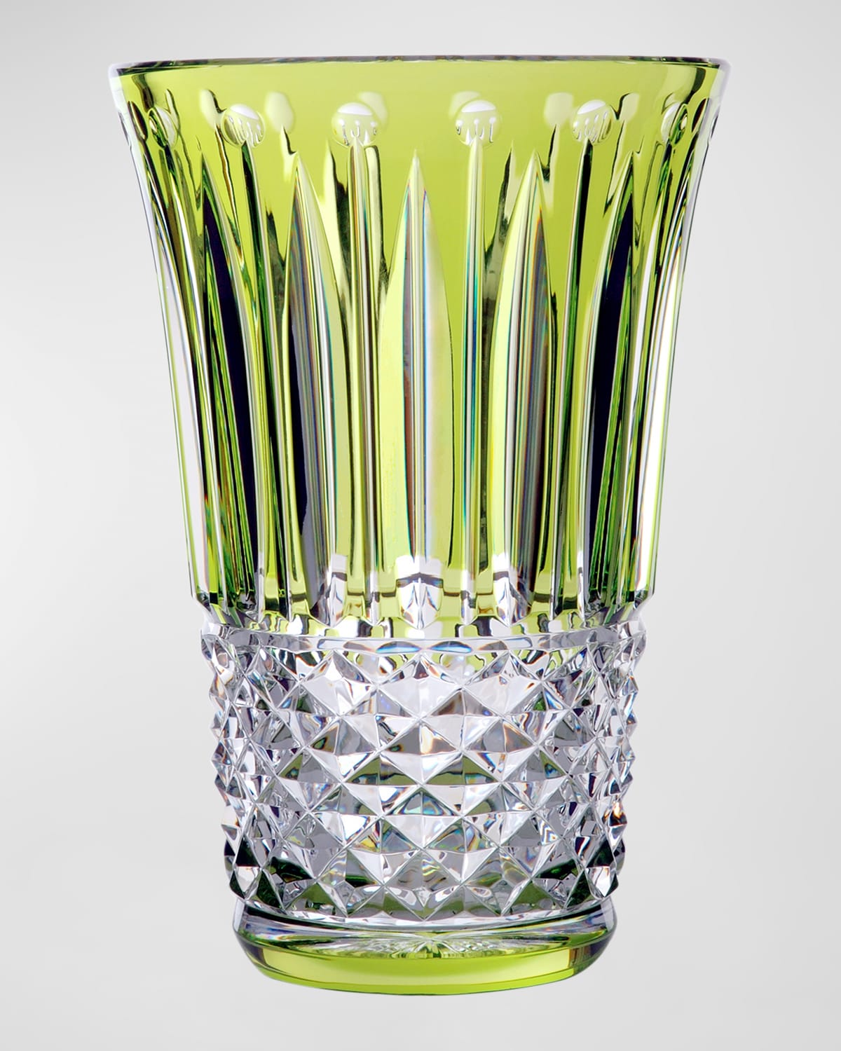 Saint Louis Crystal Tommyssimo Chartreuse Green Vase