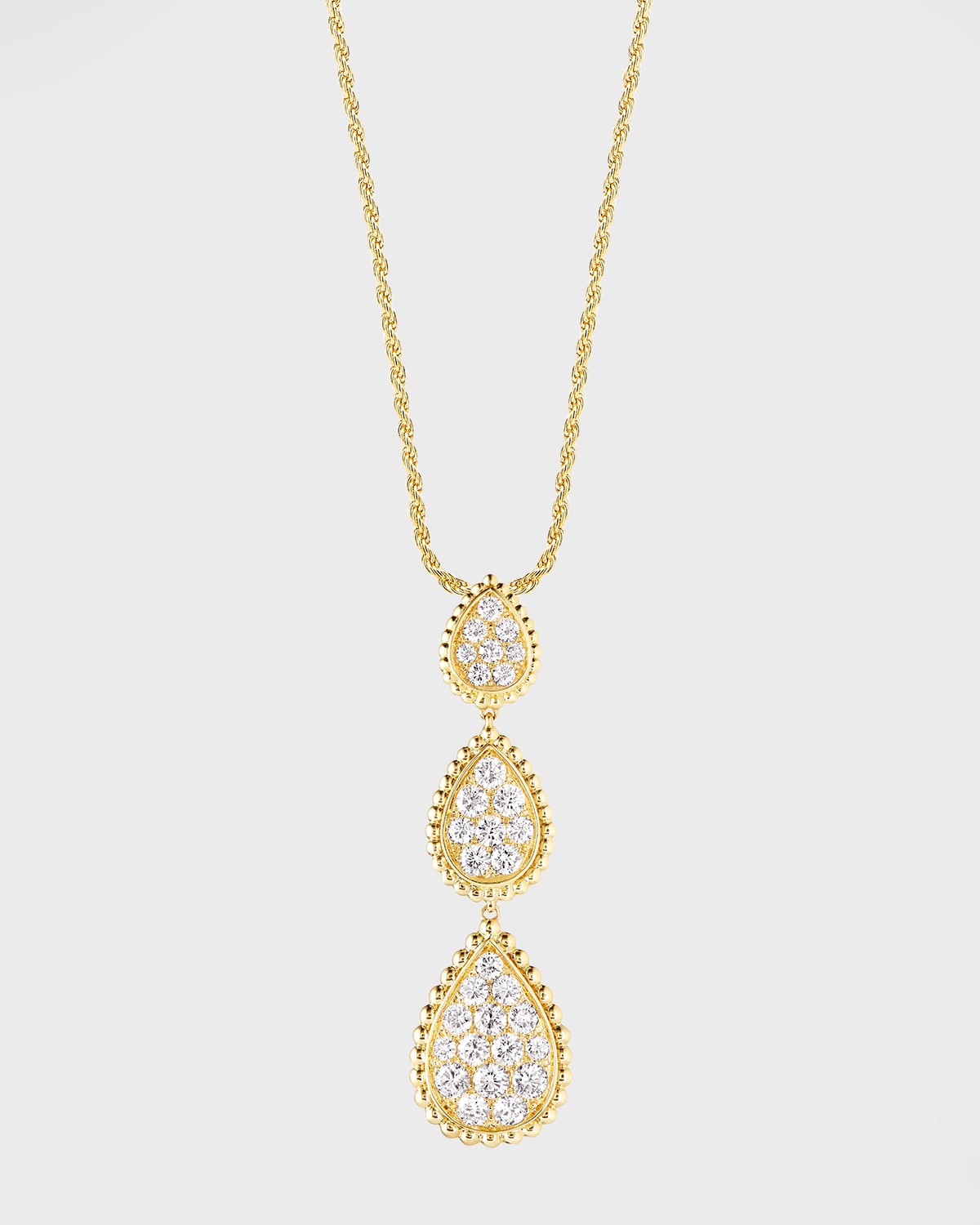Boucheron Yellow Gold Serpent Boheme Diamond 3-Motif Medium, Small and Extra-Small Pendant Necklace