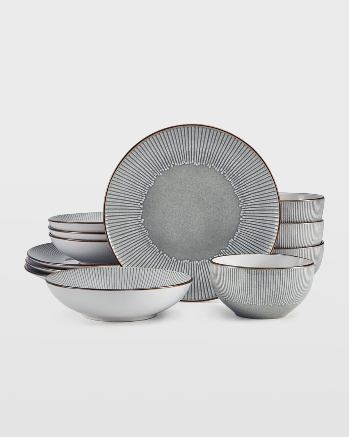 Shop Mikasa 12-piece Arlie Dinnerware Set In Grey