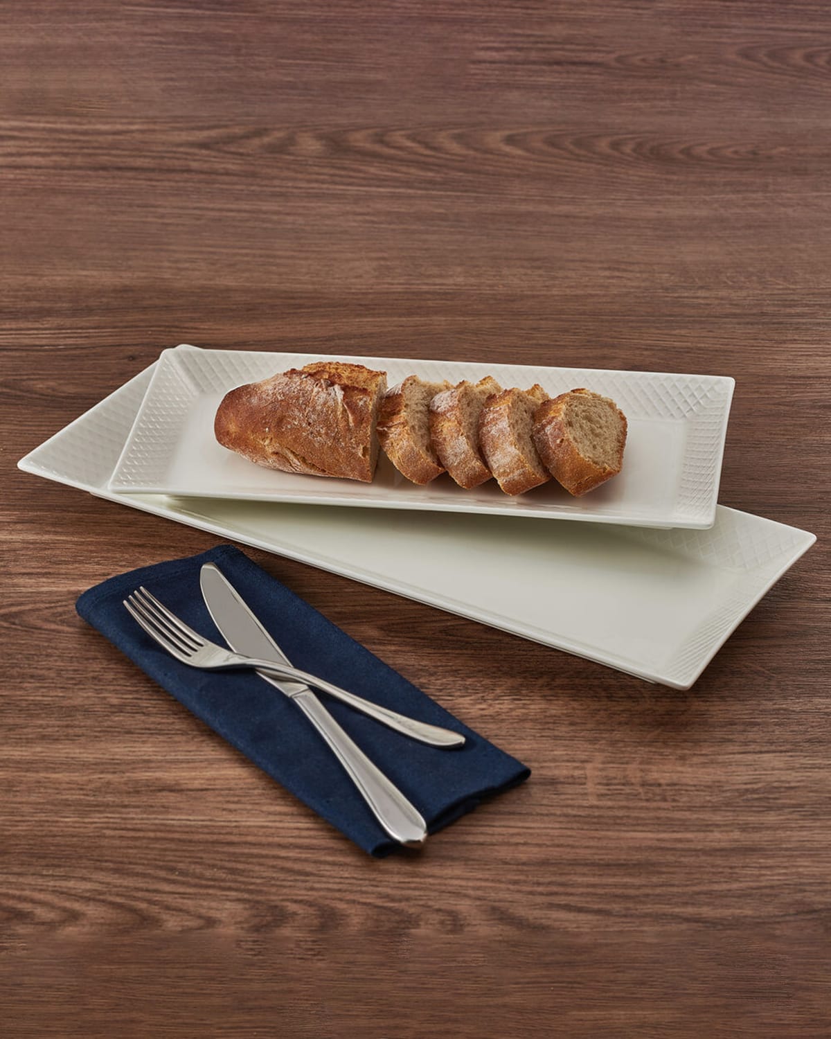 Shop Mikasa Trellis Bread Tray, Set Of 2 In White