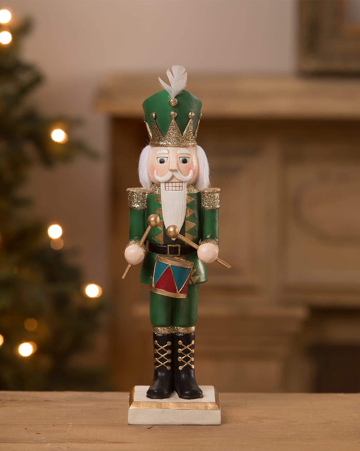 Emerald Nutcracker Christmas Figurine