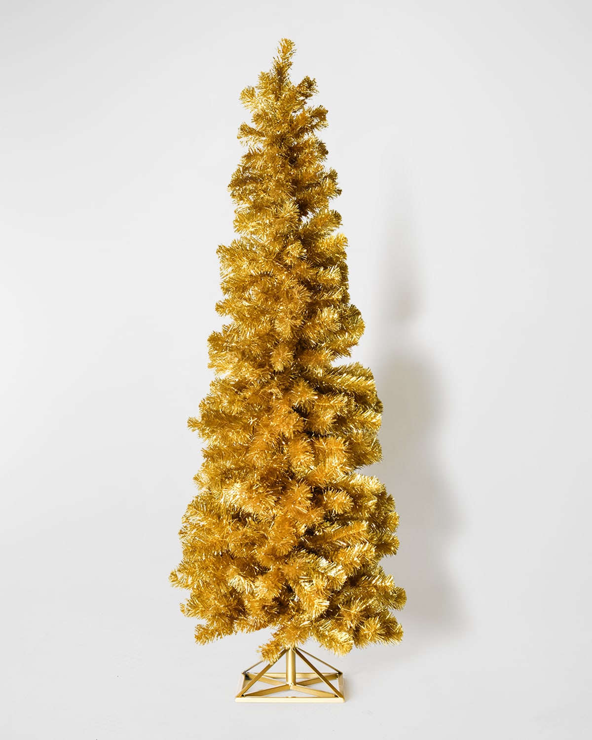 Golden Tinsel Christmas Tree, 5'