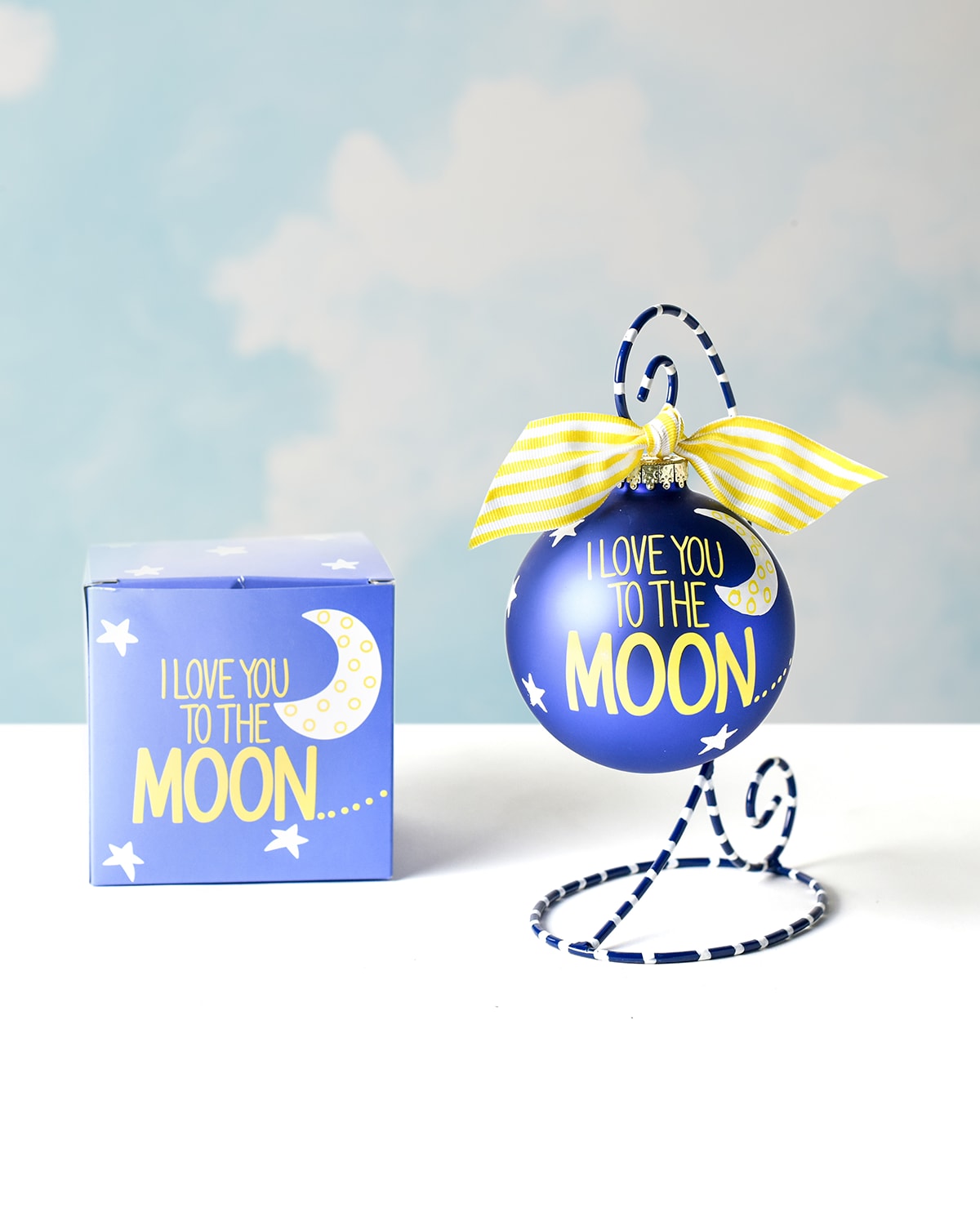 "To The Moon And Back" Christmas Ornament with Stand, Personalized