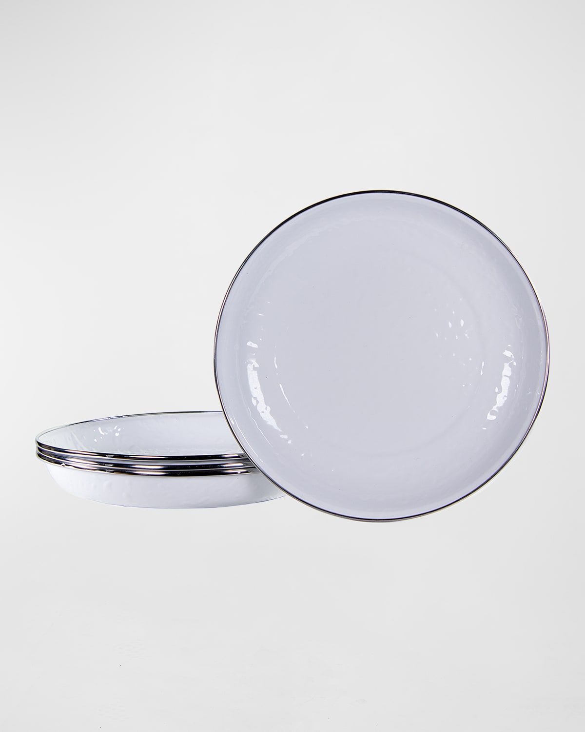 Set of 4 Solid White Pasta Plates