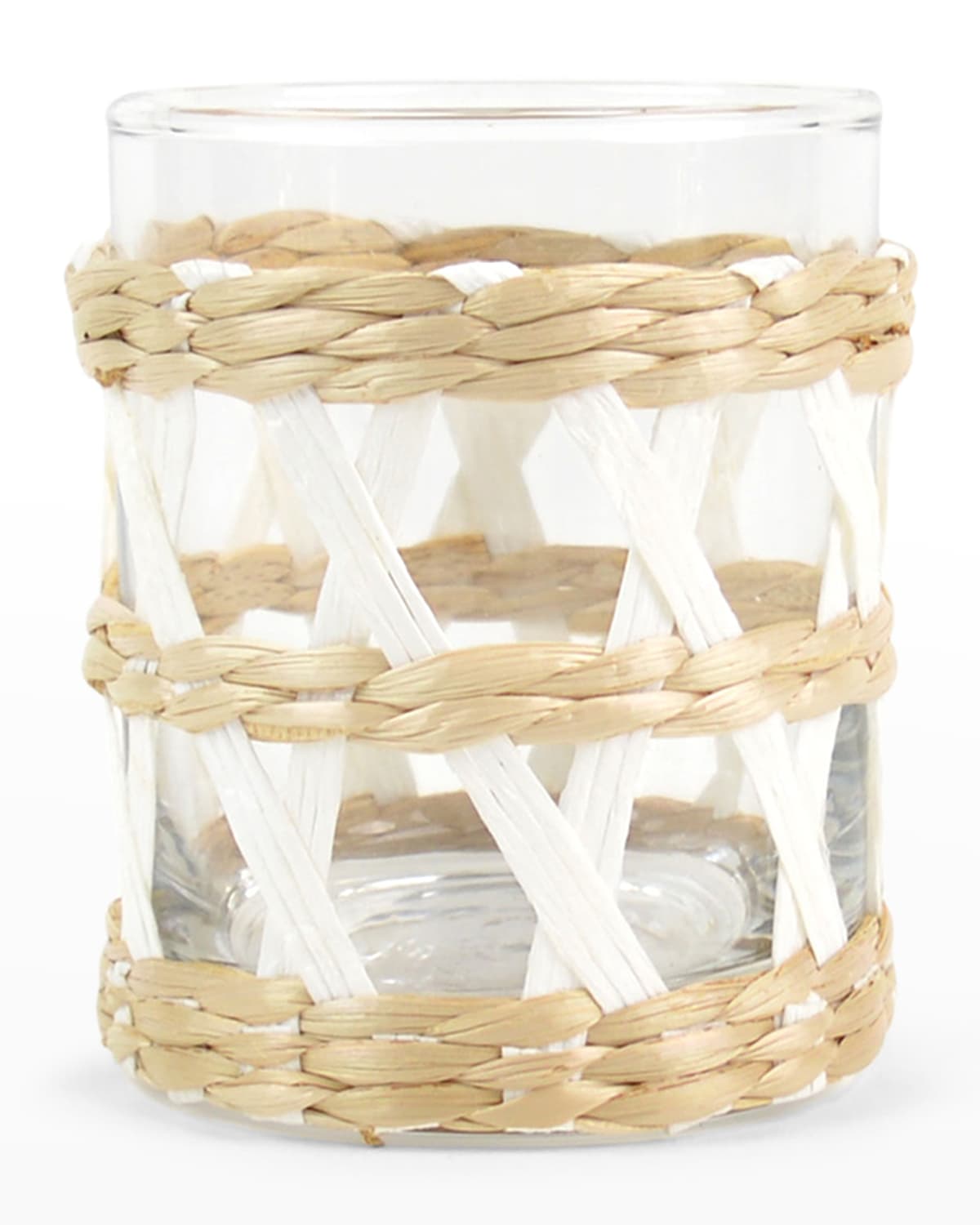 Shop 8 Oak Lane White Rattan Old-fashioned Glasses, Set Of 4 In Clear