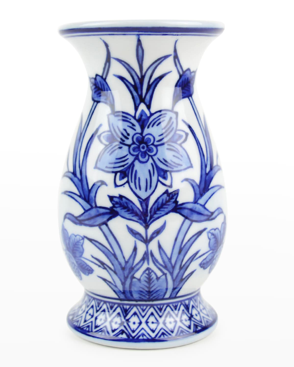 8 Oak Lane Blue Floral 6" Bud Vase