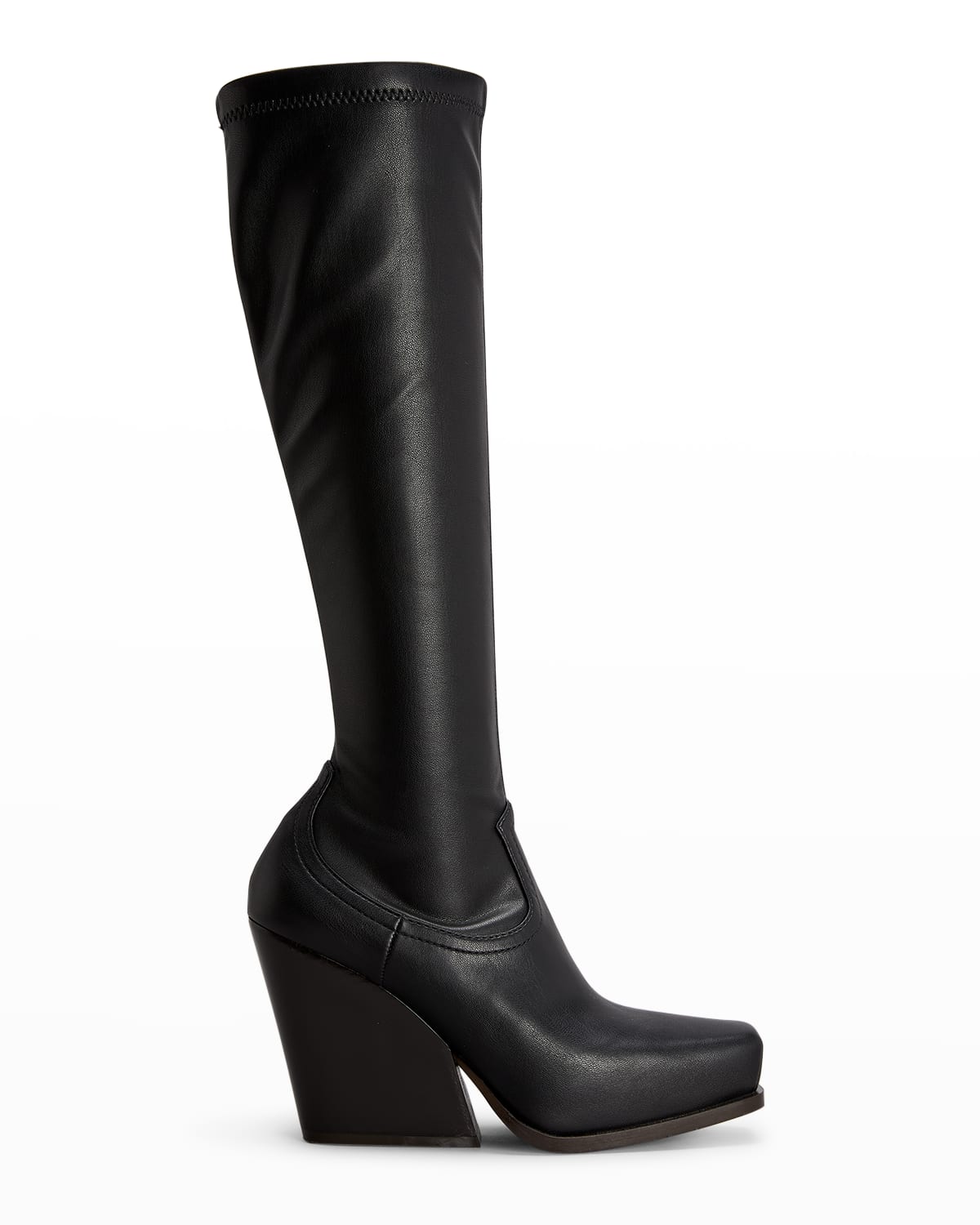 Stella Mccartney Cowboy Stretch Vegan Tall Boots In Black