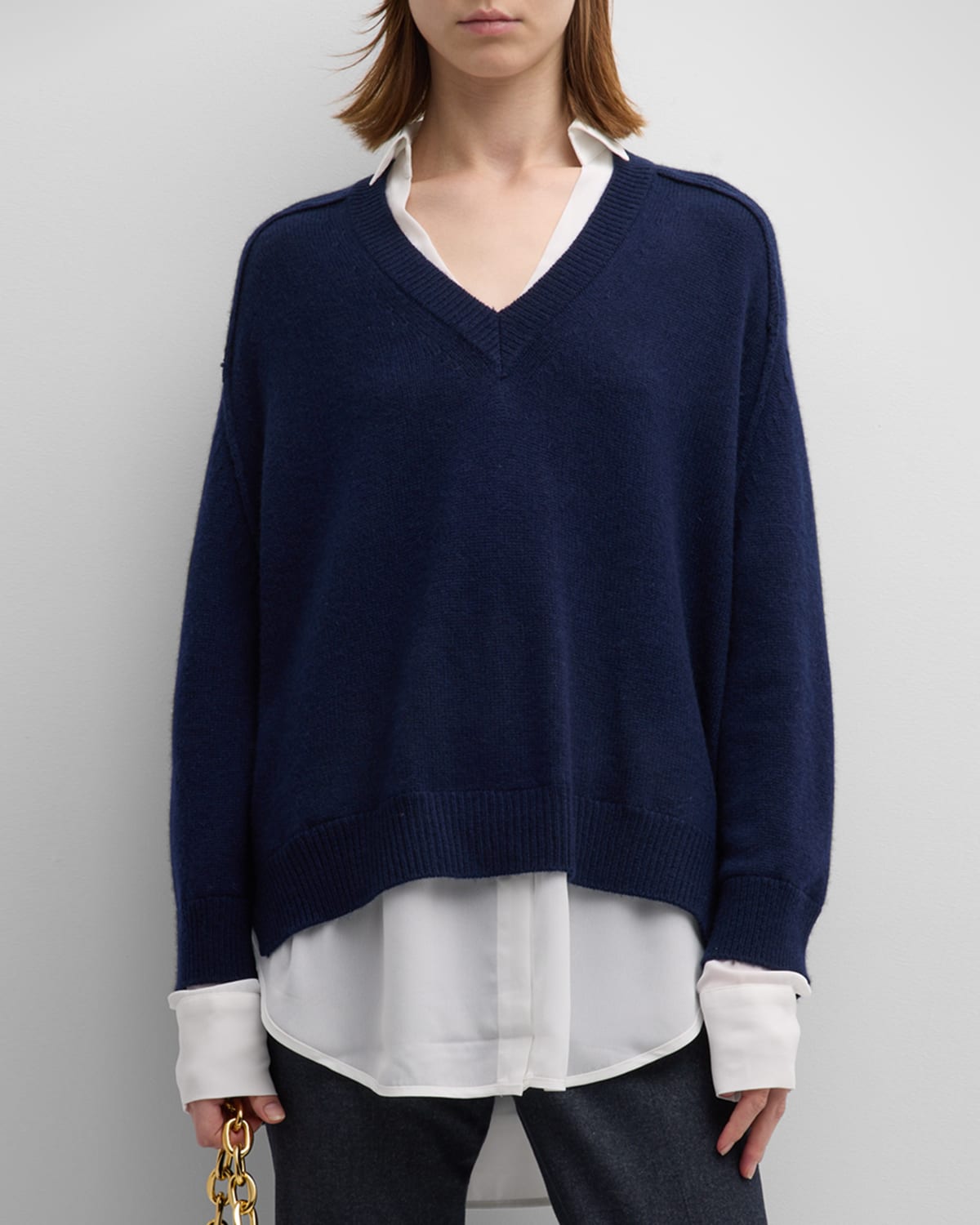 V-Neck Layered Pullover