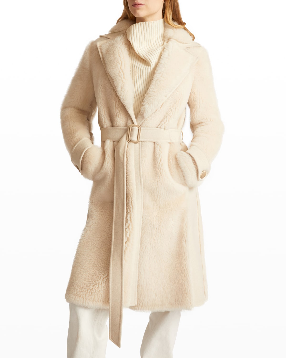 Loro Piana Cappcredence Shearling Belted Coat