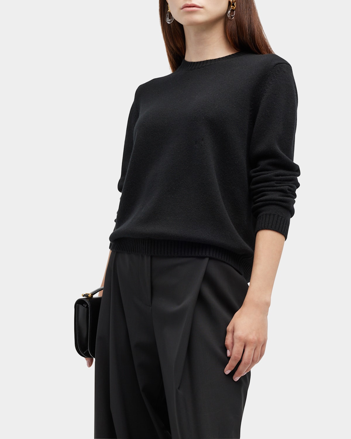Loro Piana Girocollo Parksville Cashmere Sweater In Black