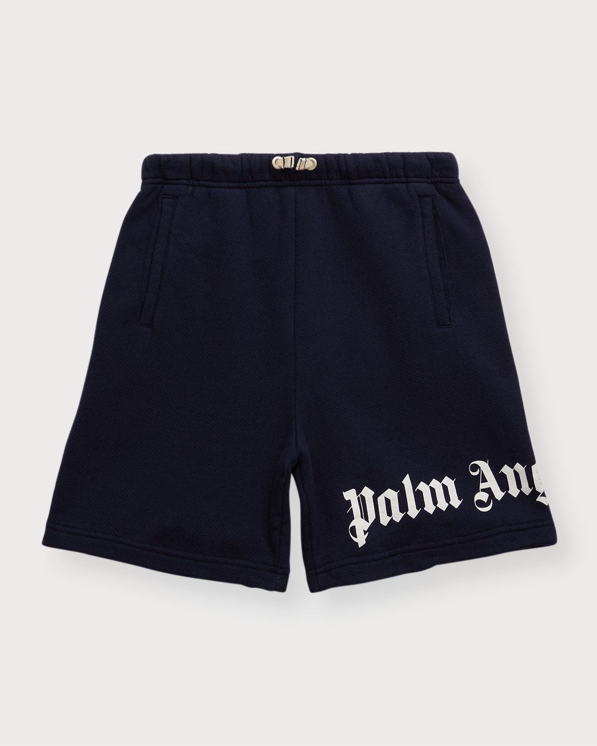 Shop Palm Angels Boy's Logo-print Sweat Shorts In Navy Blue