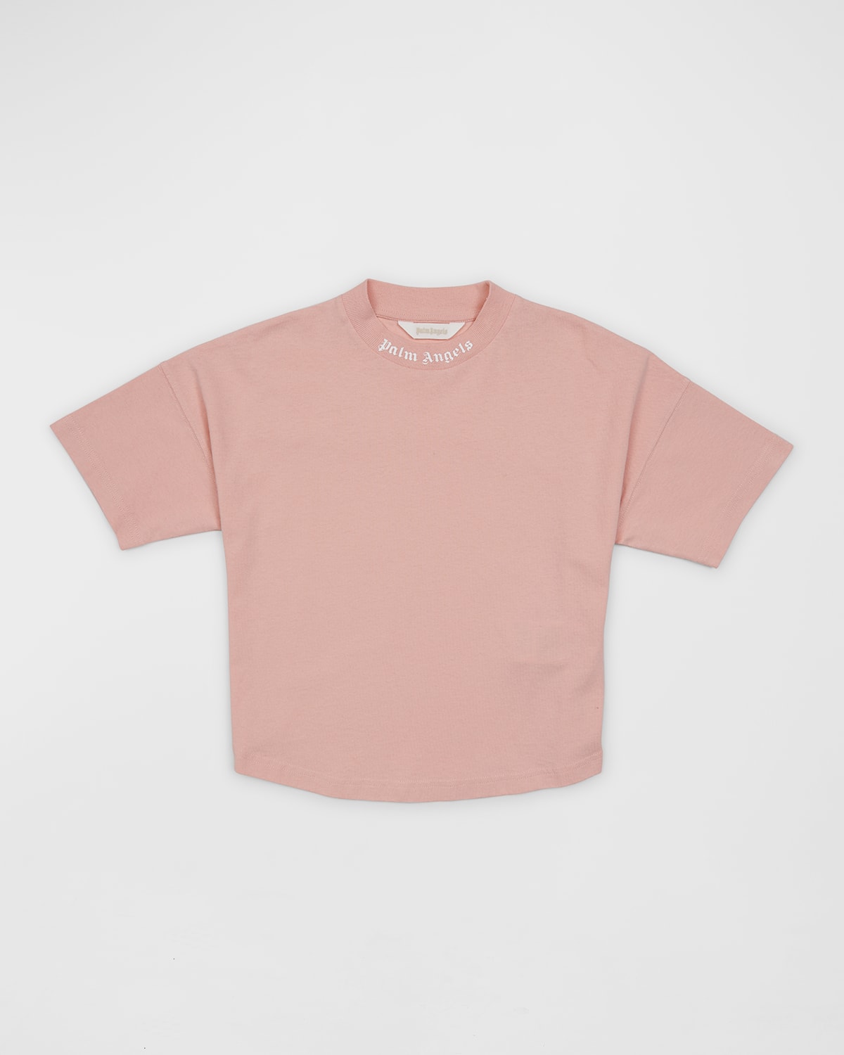 Shop Palm Angels Girl's Classic Logo T-shirt In Pink/white