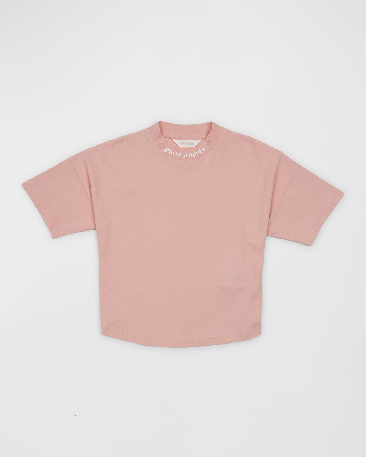 Palm Angels Girl's Classic Logo T-shirt In Pink/white