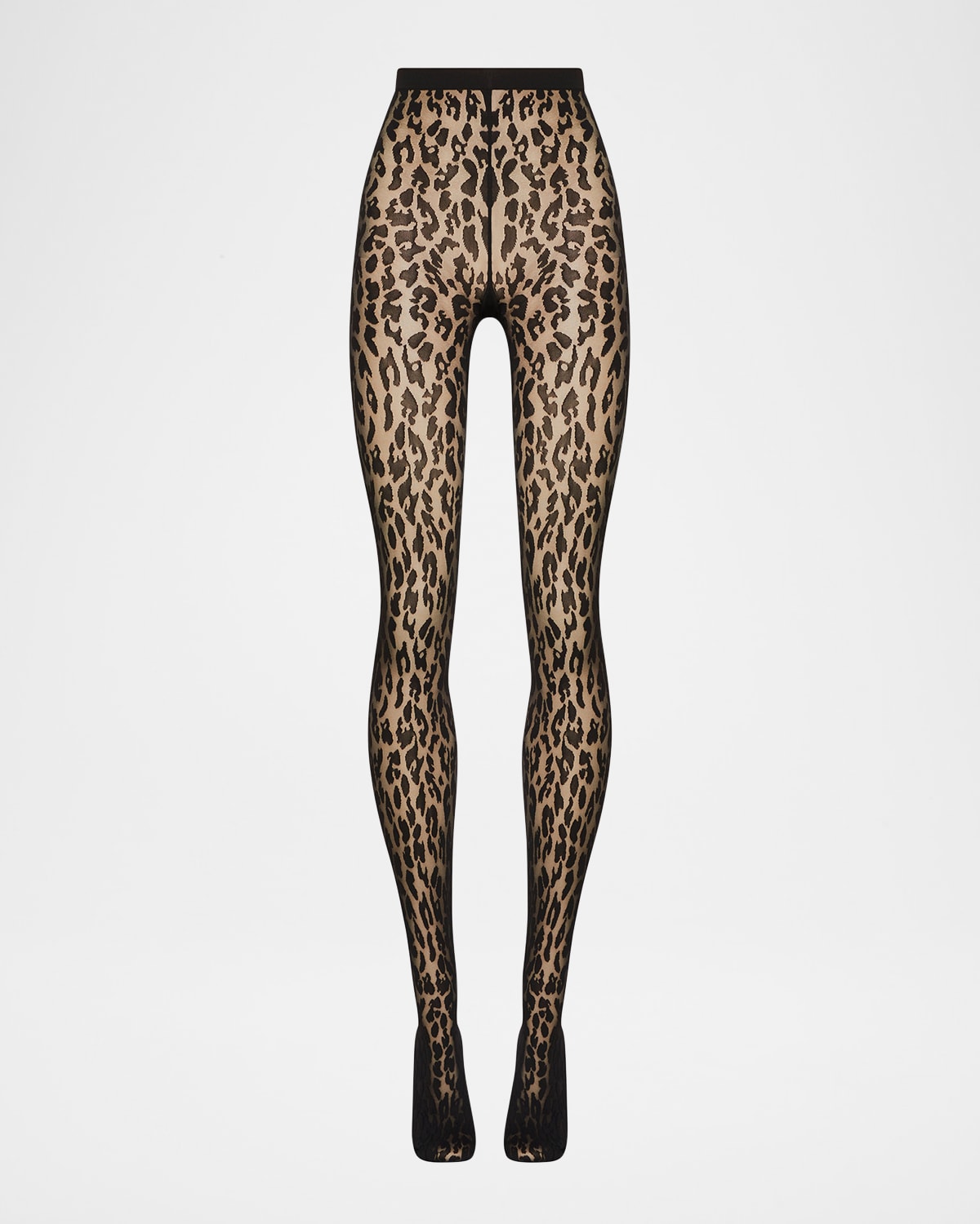 Wolford Josey 20 Denier Leopard-print Tights In Black/black