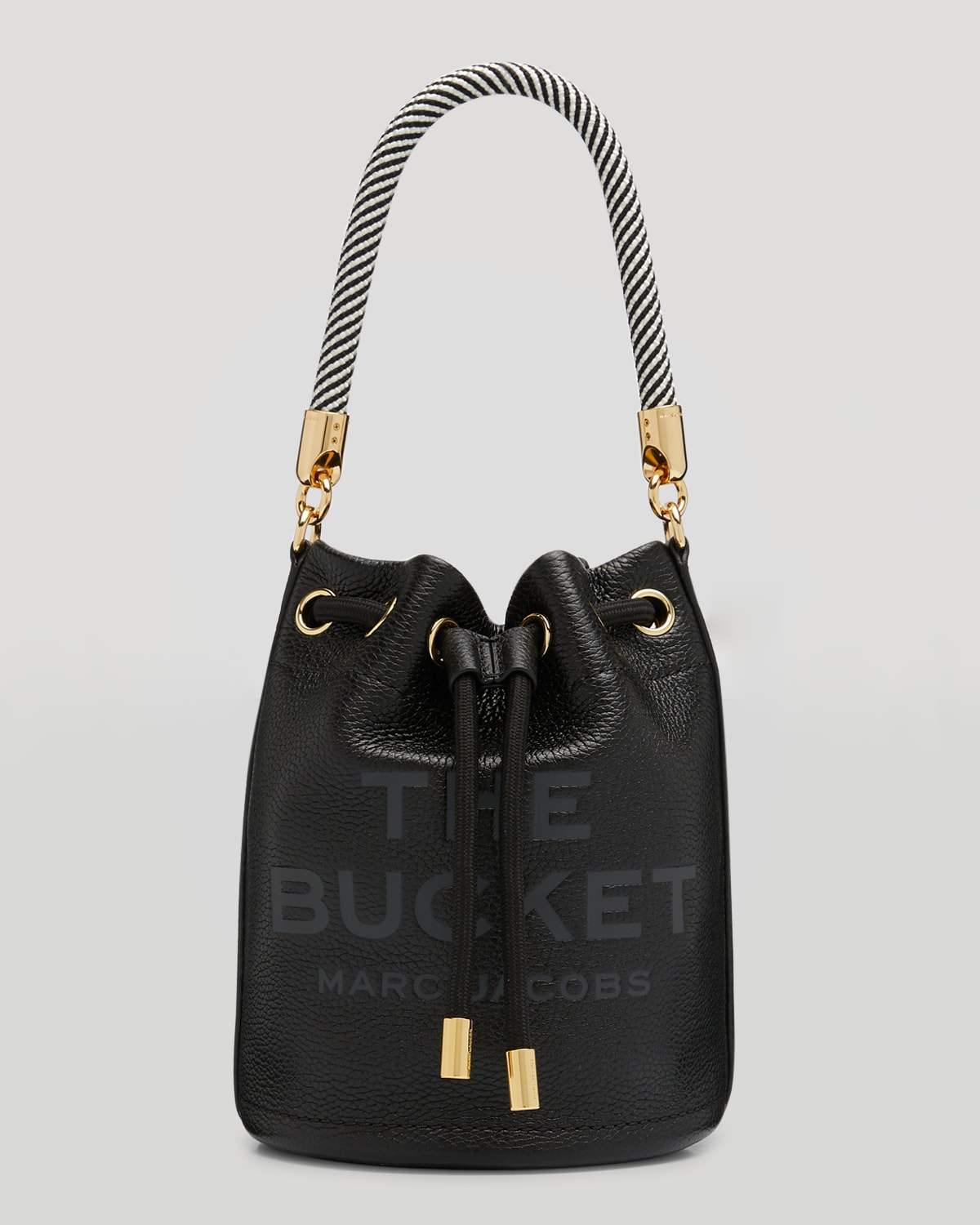 Marc Jacobs Logo Leather Bucket Bag In Black