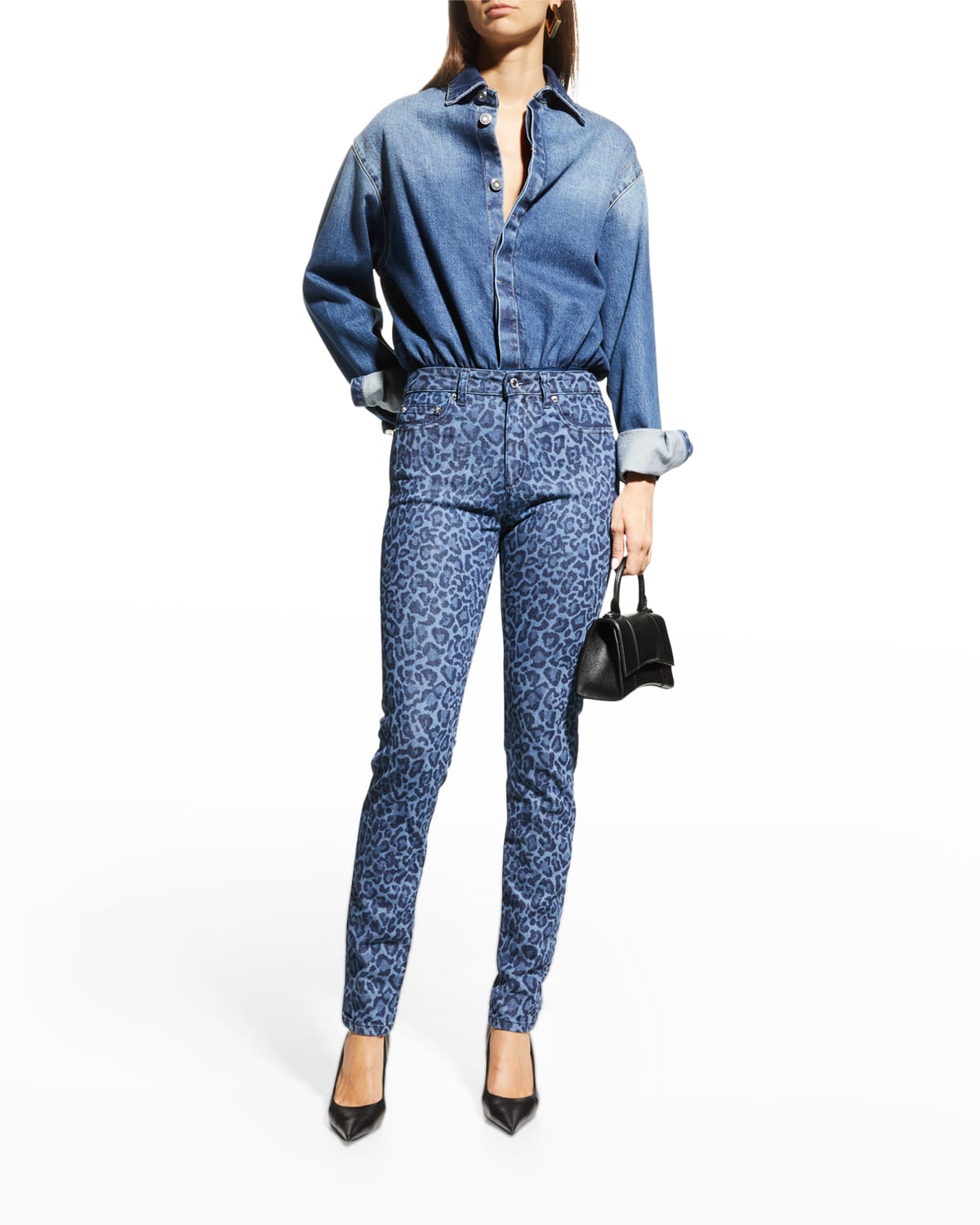 MICHAEL Michael Kors Selma Leopard-Print Skinny Jeans
