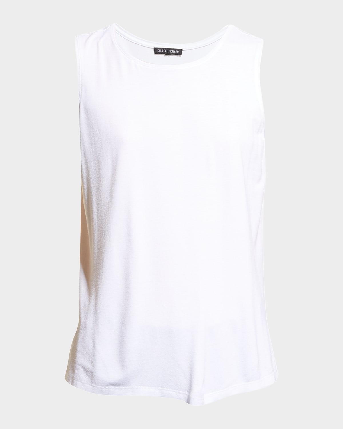 Shop Eileen Fisher Scoop-neck Jersey Knit Tank Top In White