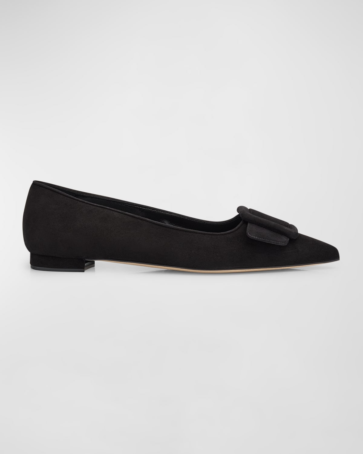 Maysale Suede Buckle Ballerina Flats