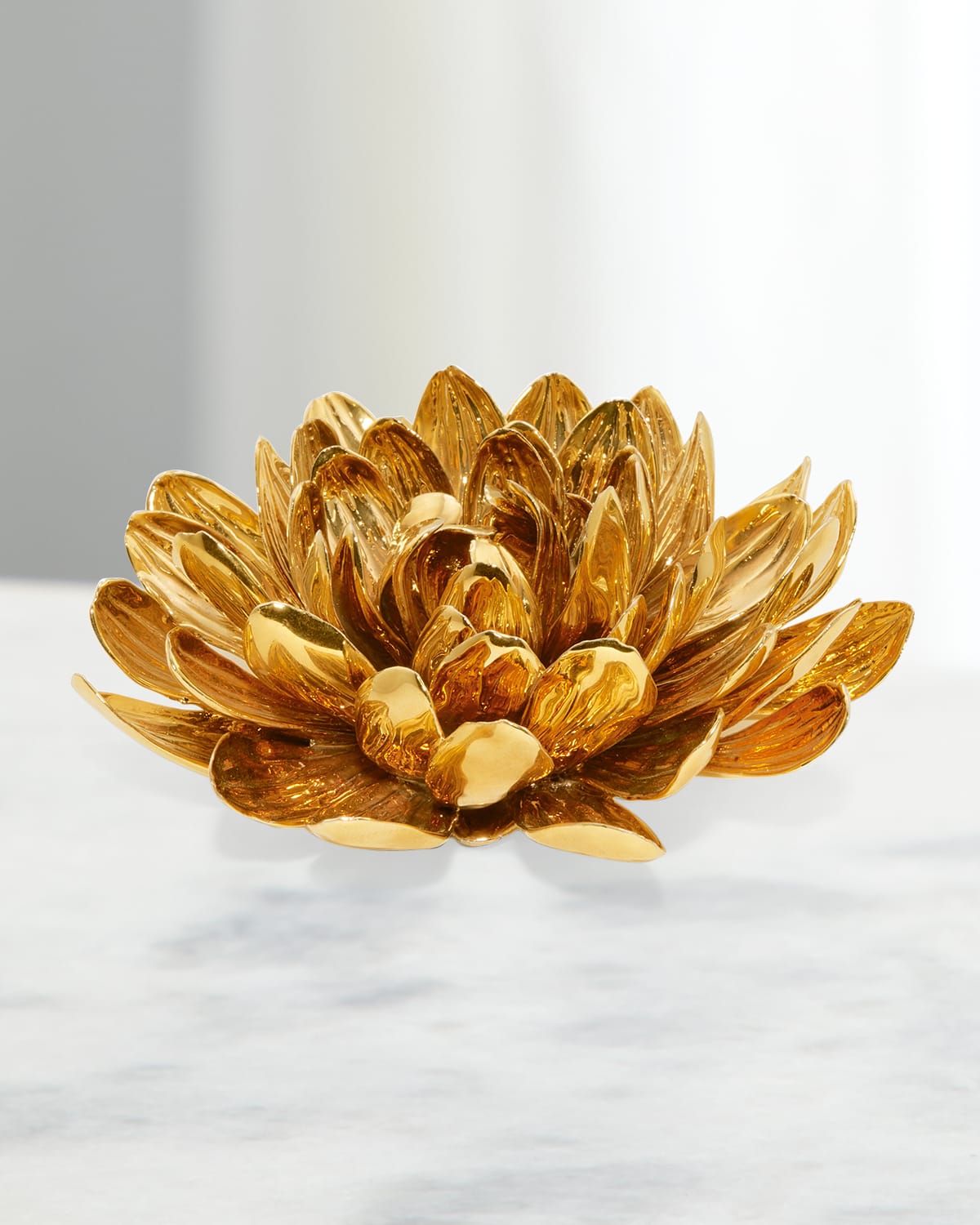 Shop Aerin Gilded Dahlia Flower Decorative Accent In Gold