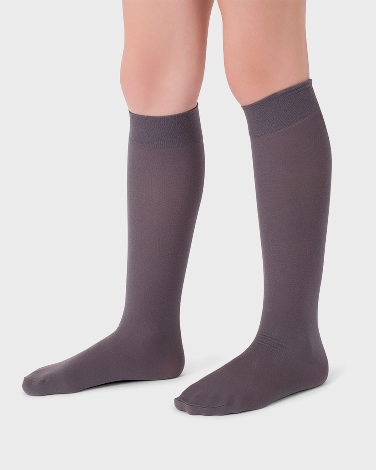 Mama Luma Kids' Girl's Matte Knee-high Socks In Grey