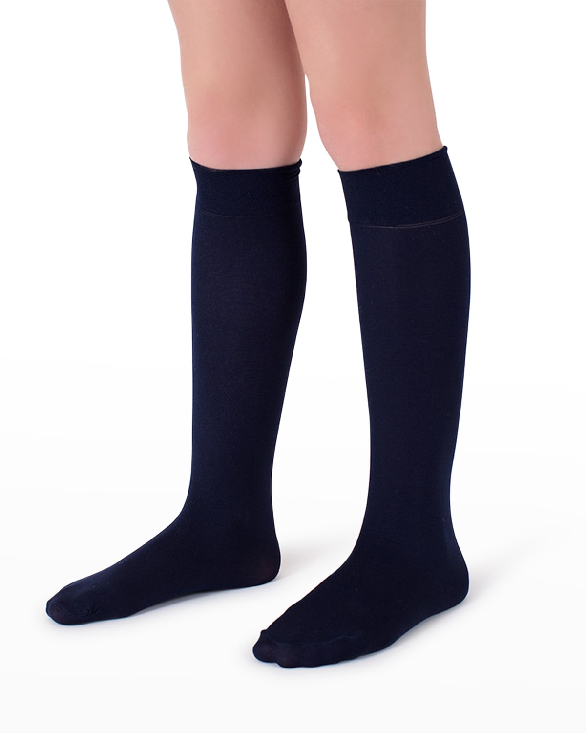 Mama Luma Kids' Girl's Matte Knee-high Socks In Navy