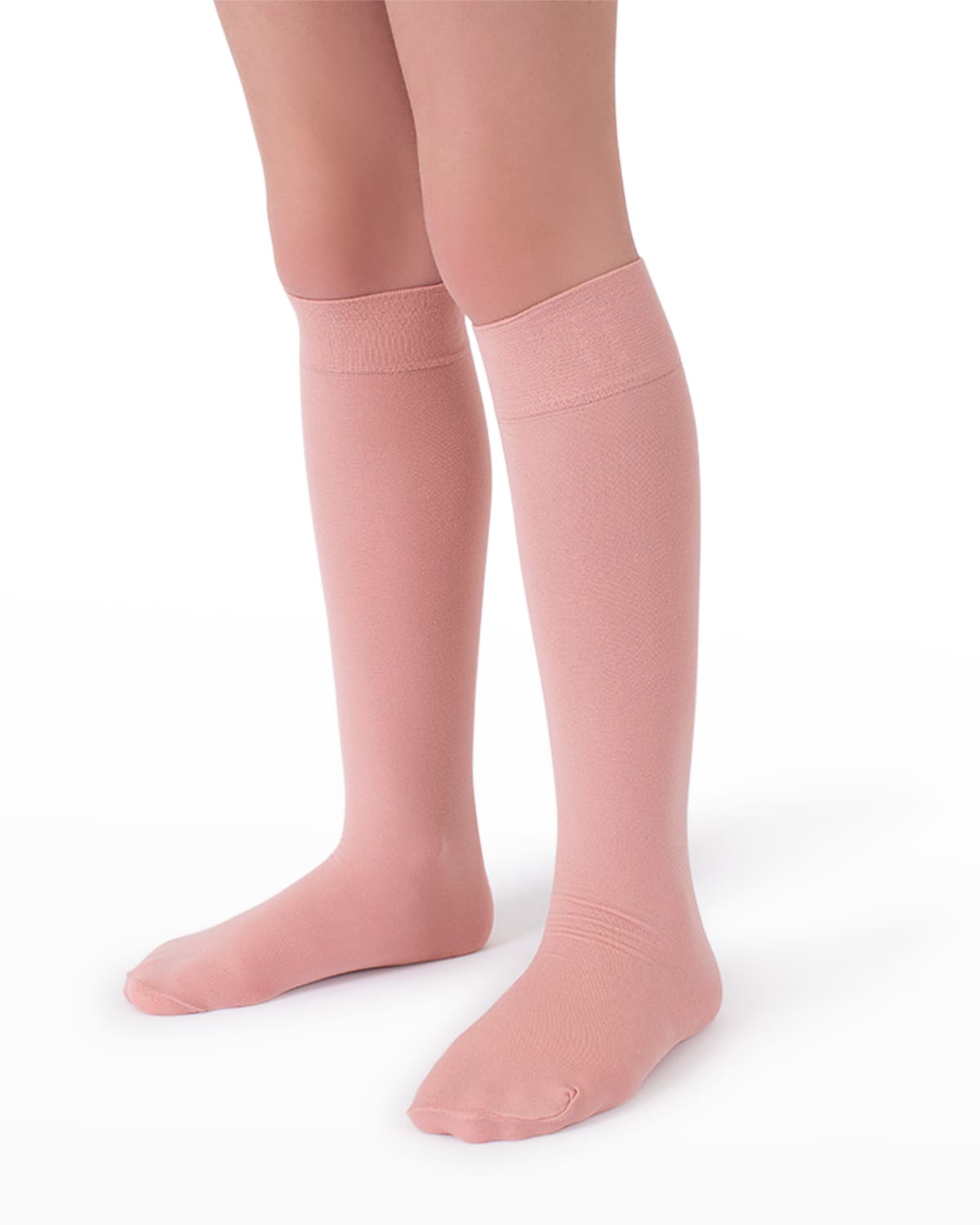 Mama Luma Kids' Girl's Matte Knee-high Socks In Salmon Pink