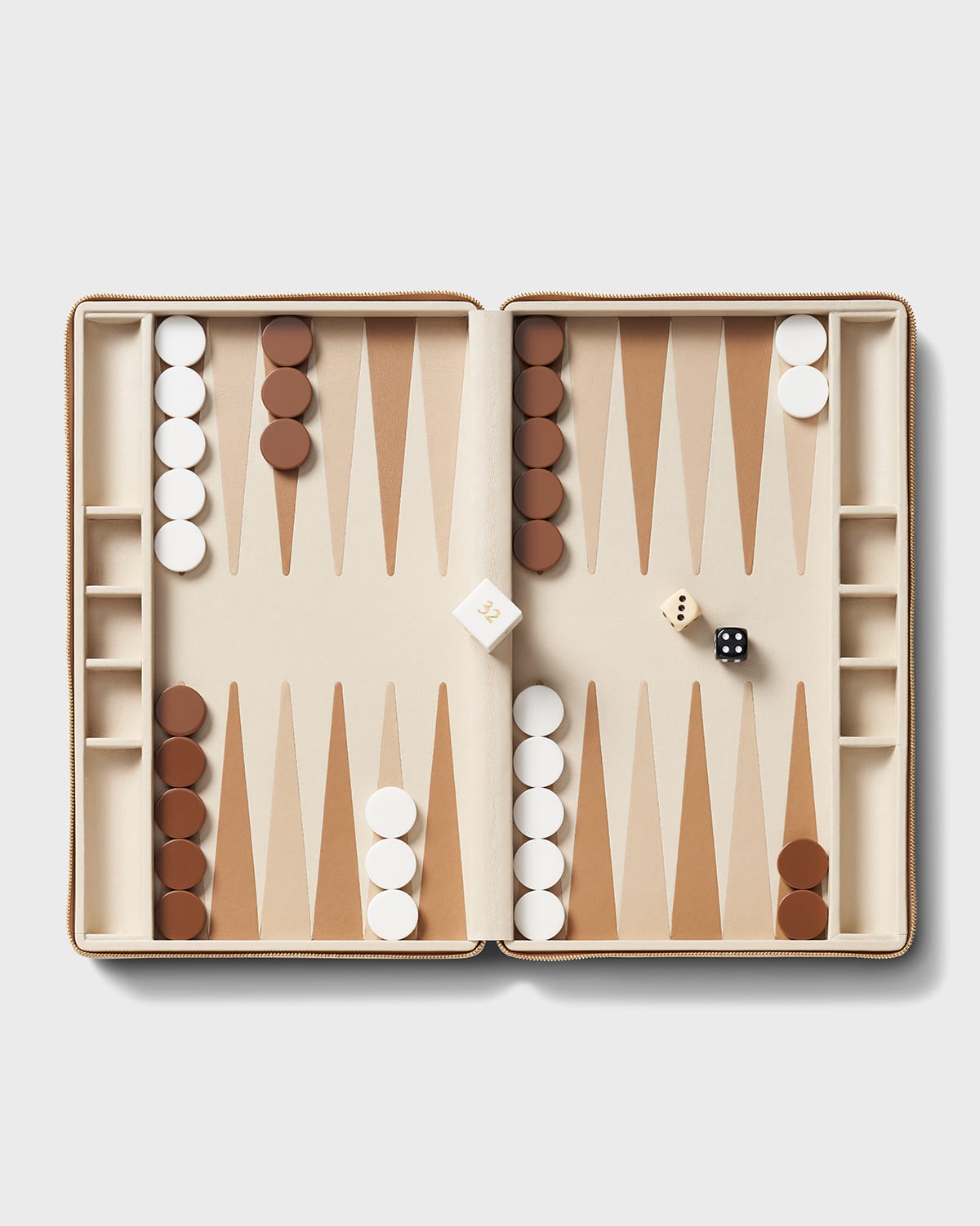 Aerin Enzo Travel Backgammon Set In Fawn