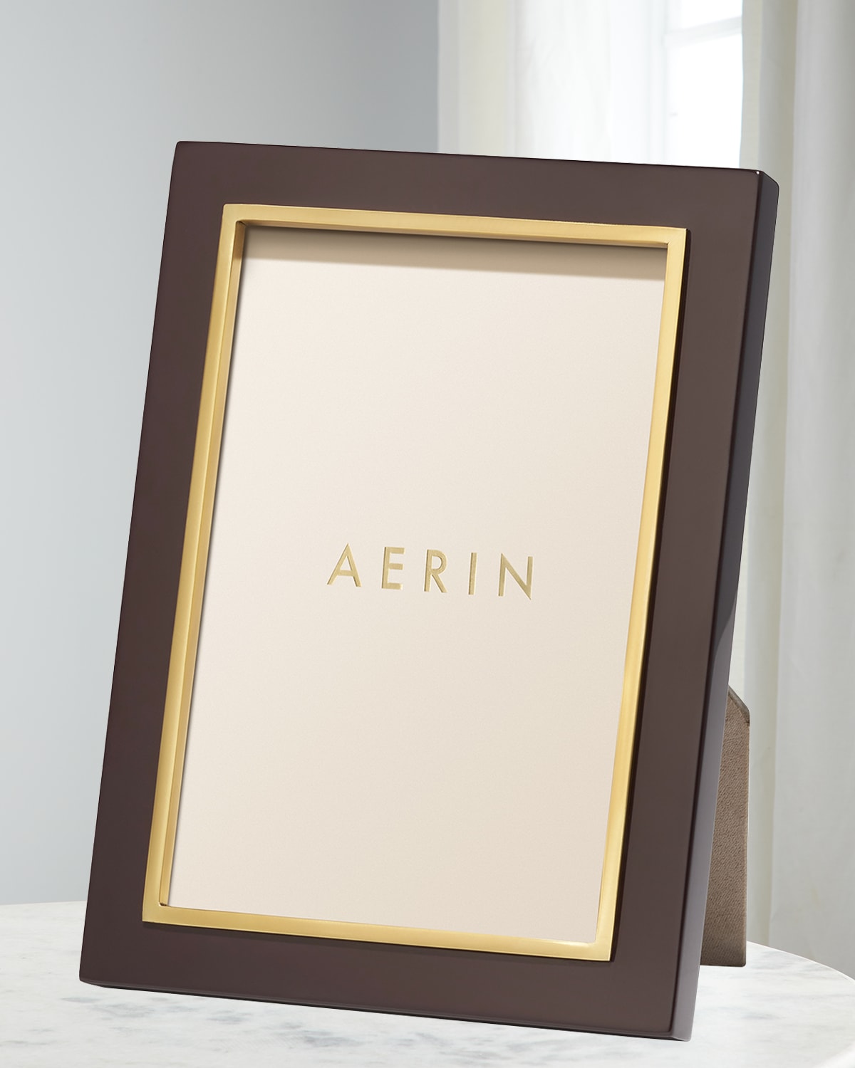 Aerin Chocolate Varda Lacquer Frame, 4x6 In Brown