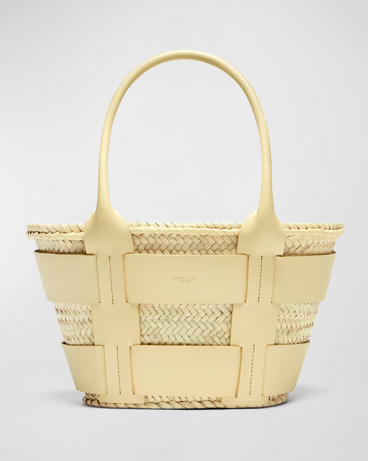 Santorini Mini Caged Straw Top-Handle Bag