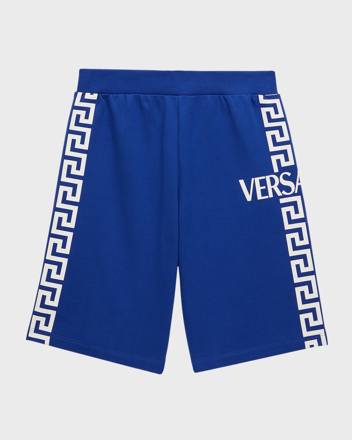 Versace Kids' Boy's Greca Logo Bermuda Shorts, Sizes 8-14 In Irisbianco