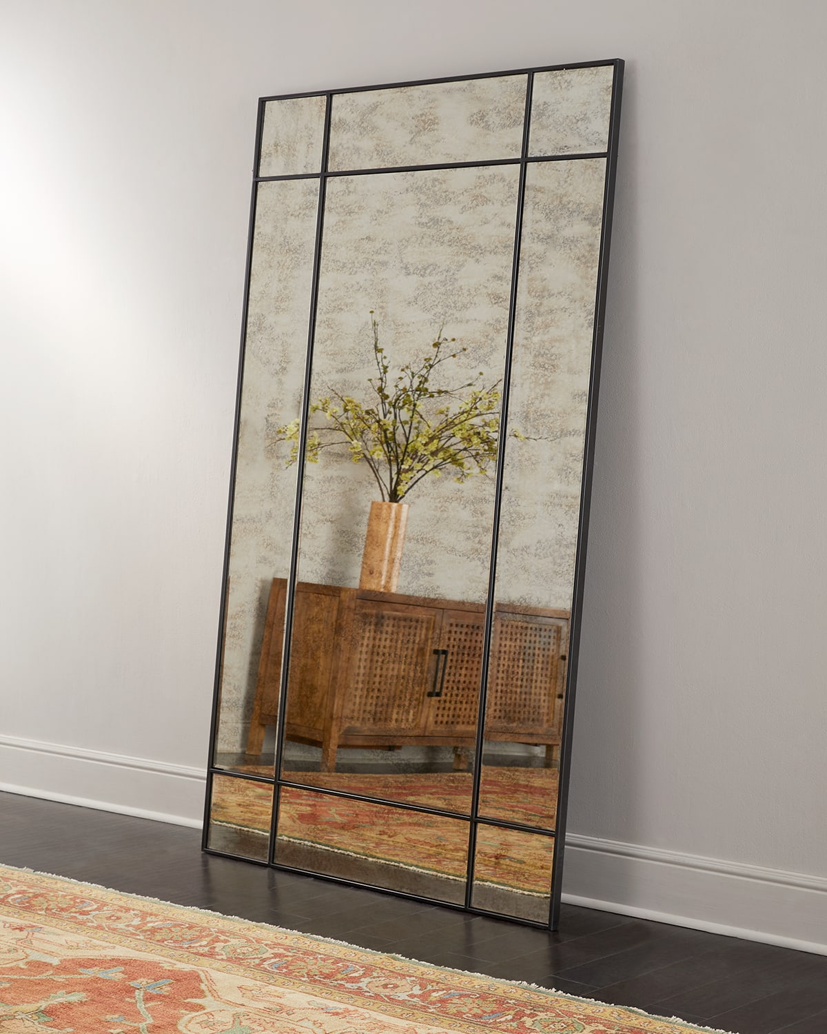 Shop Katherine Noble By Bmc Maxine Floor Mirror In Antique Bronze