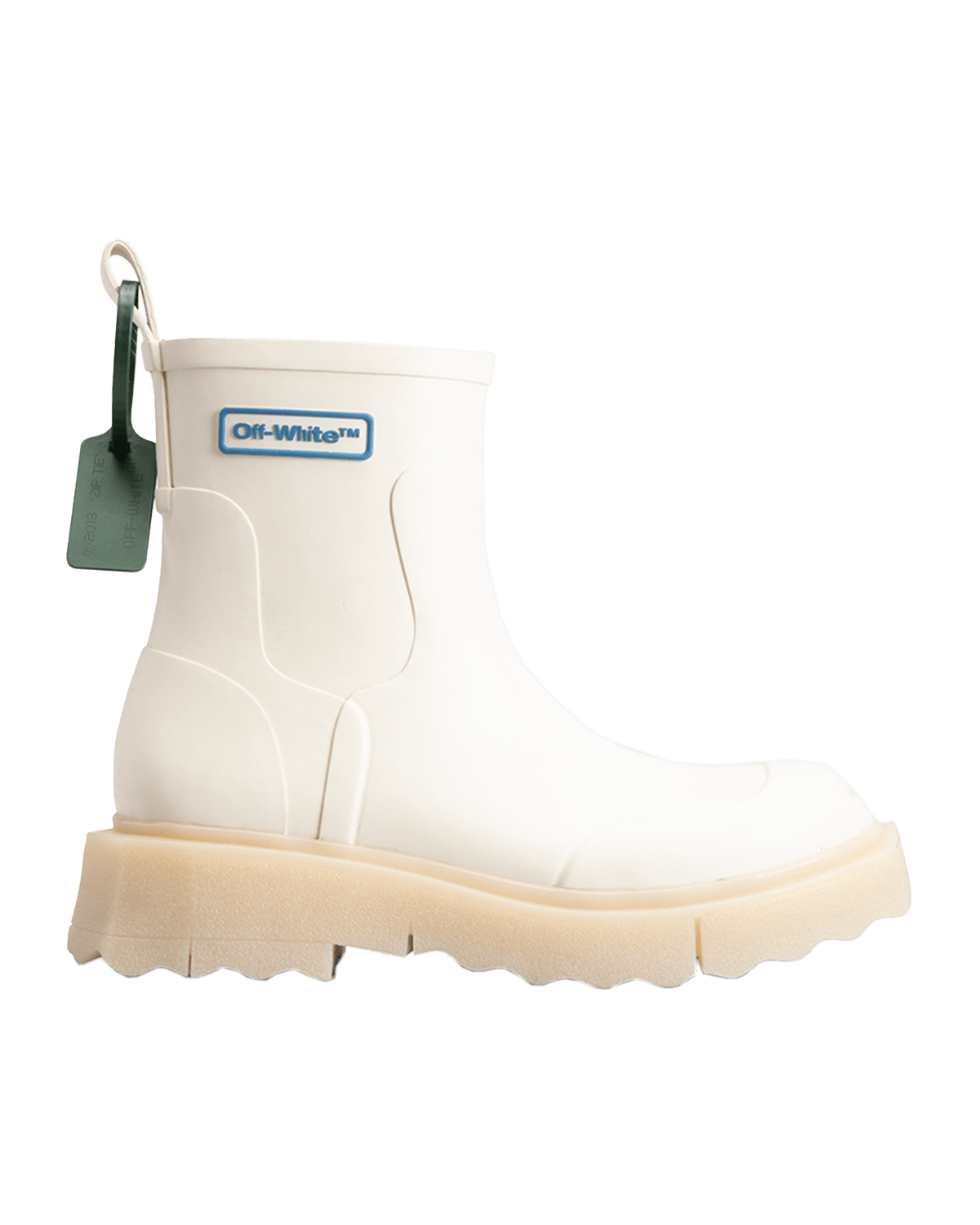 Off-white Beige Sponge Chelsea Boots In Bone Blue