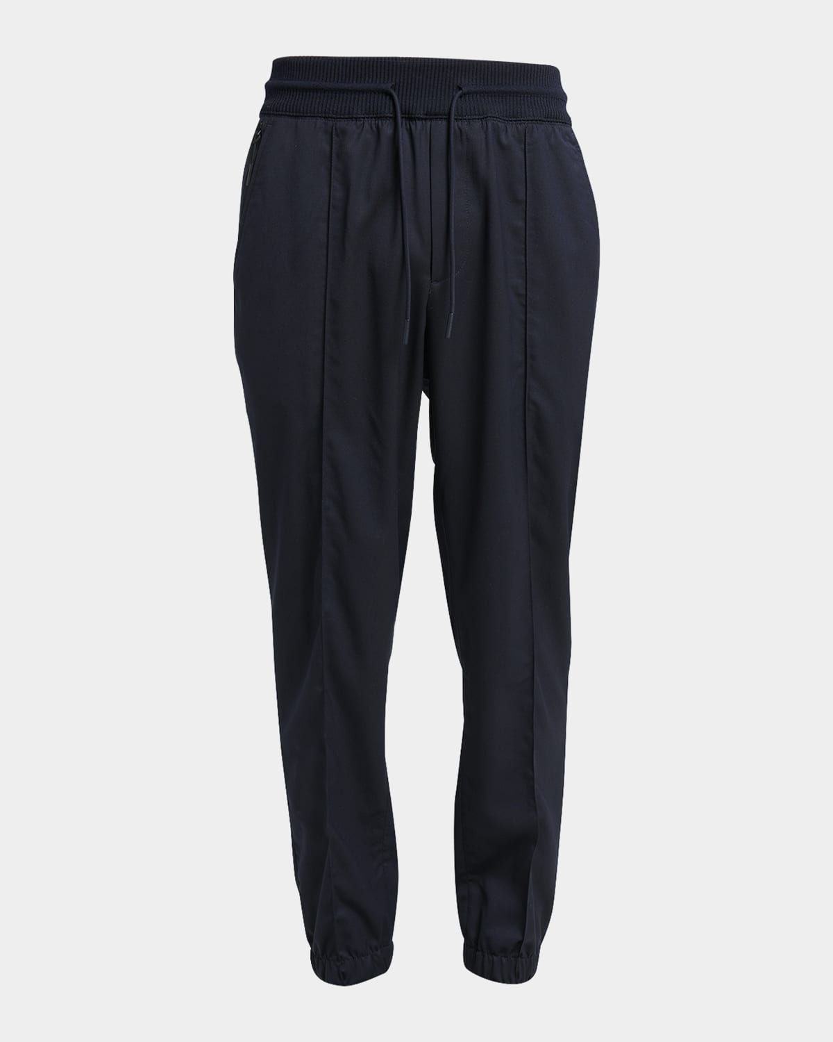 Zegna Men's Drawstring Trousers In Navy Solid