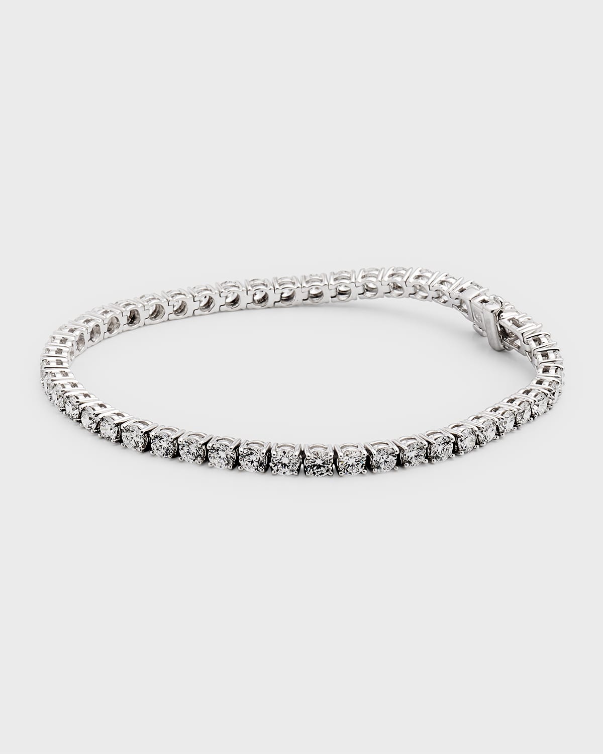 Neiman Marcus Diamonds 18k White Gold Diamond Tennis Bracelet, 7"l, 6.48tcw