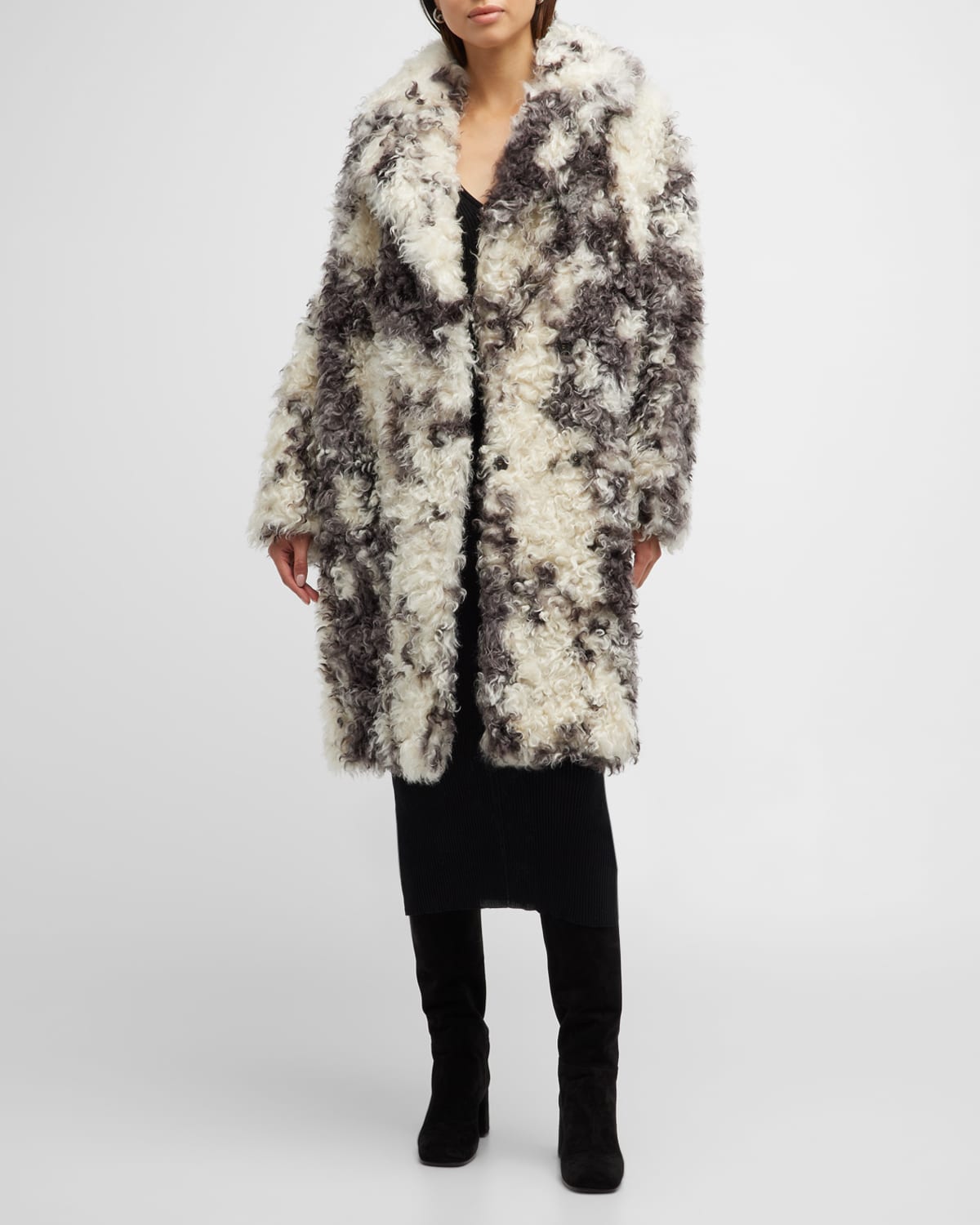 Cappotto Lungo Curly Faux Fur Long Coat