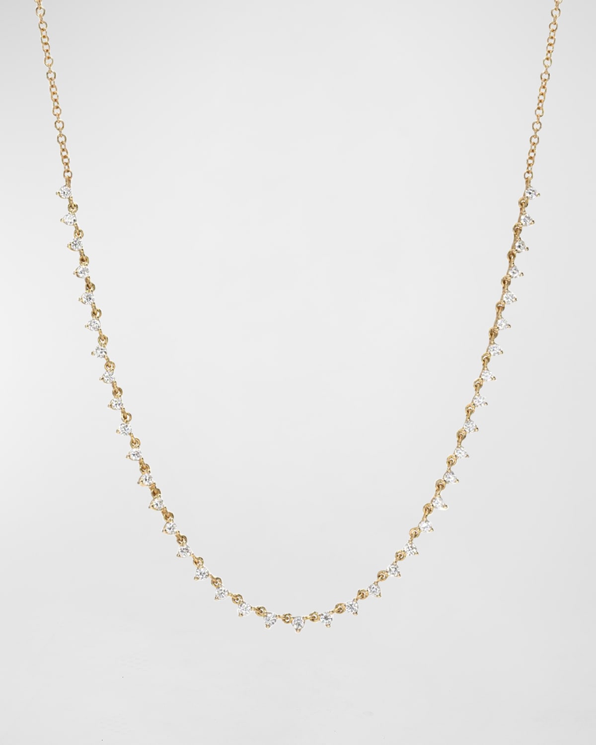 14K Gold 3-Prong Diamond Segment Necklace