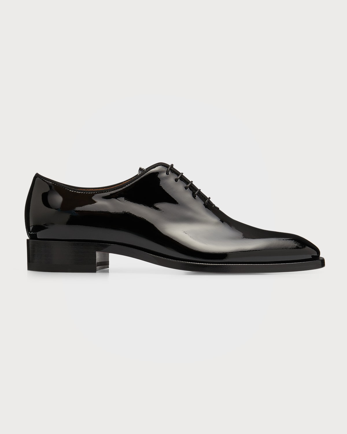 Shop Christian Louboutin Men's Corteo Patent Leather Oxford Shoes In Black
