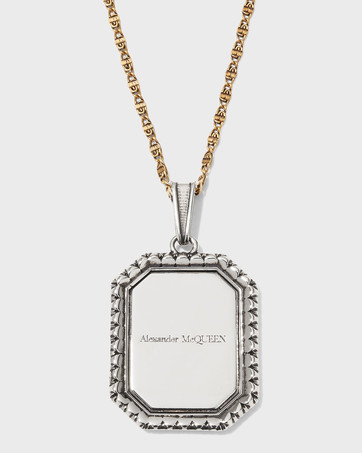 ALEXANDER MCQUEEN MEDIUM CAMEO PLATE NECKLACE