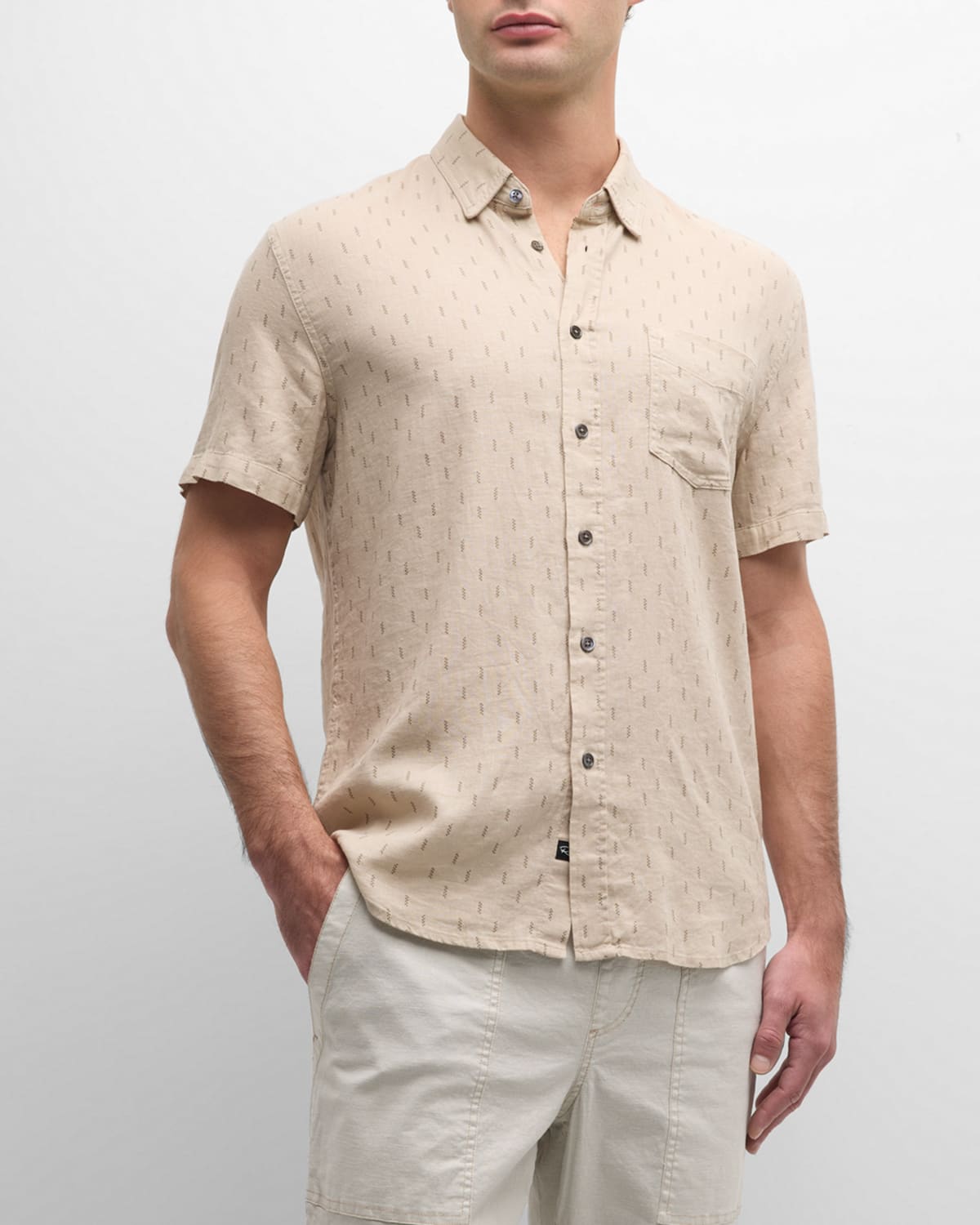 Shop Rails Men's Carson Camo Palms Sport Shirt In Louis Leaf Khaki