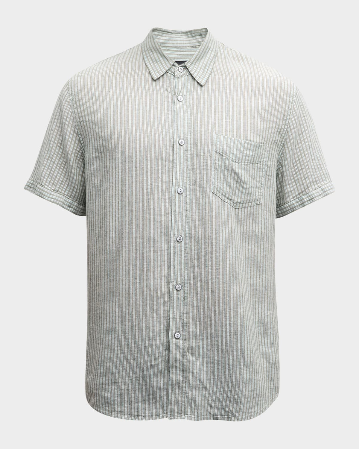 Rails Men's Carson Camo Palms Sport Shirt In Clover Aqua Strip