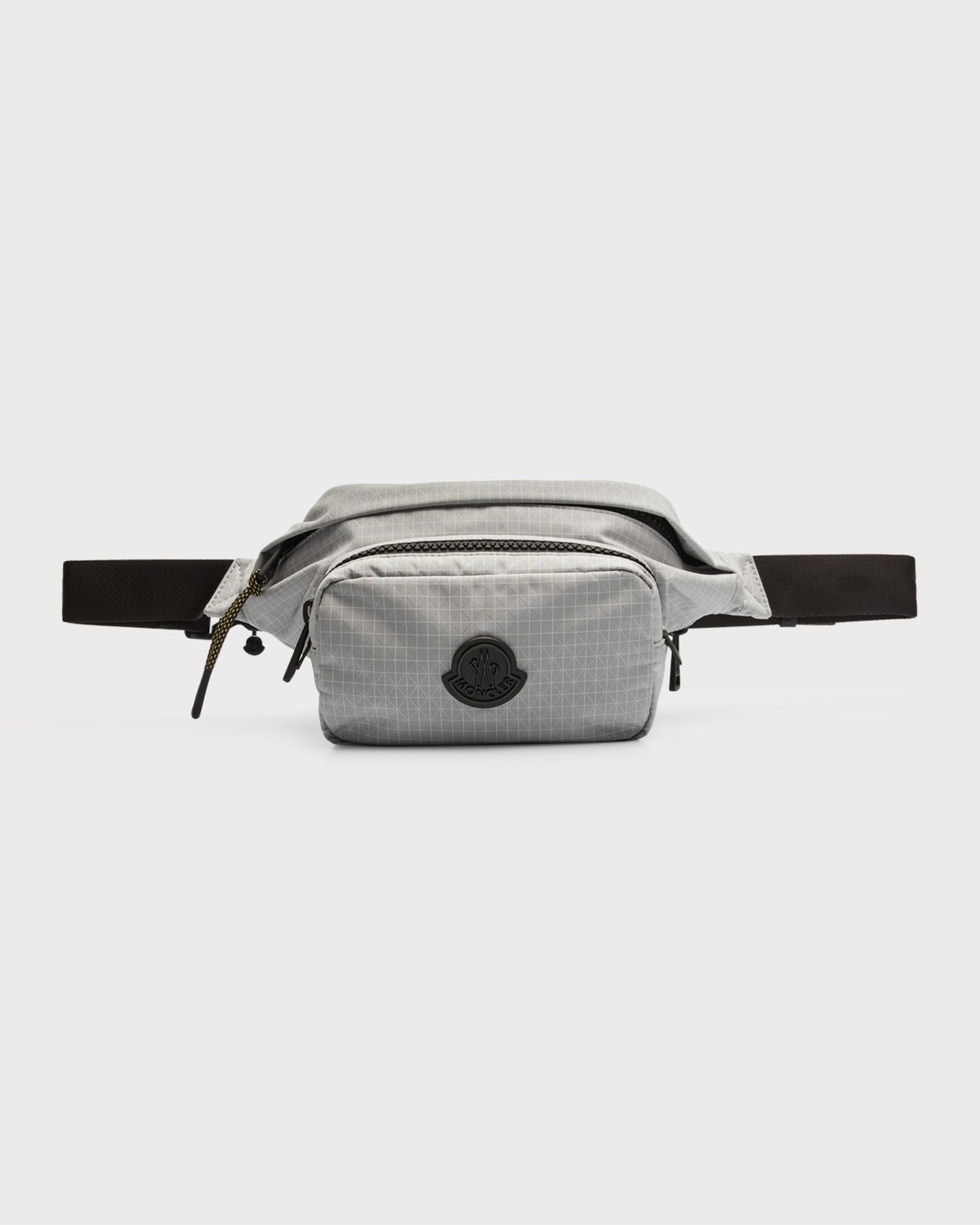 Shop Moncler Men's Durance Nylon Belt Bag In Silver