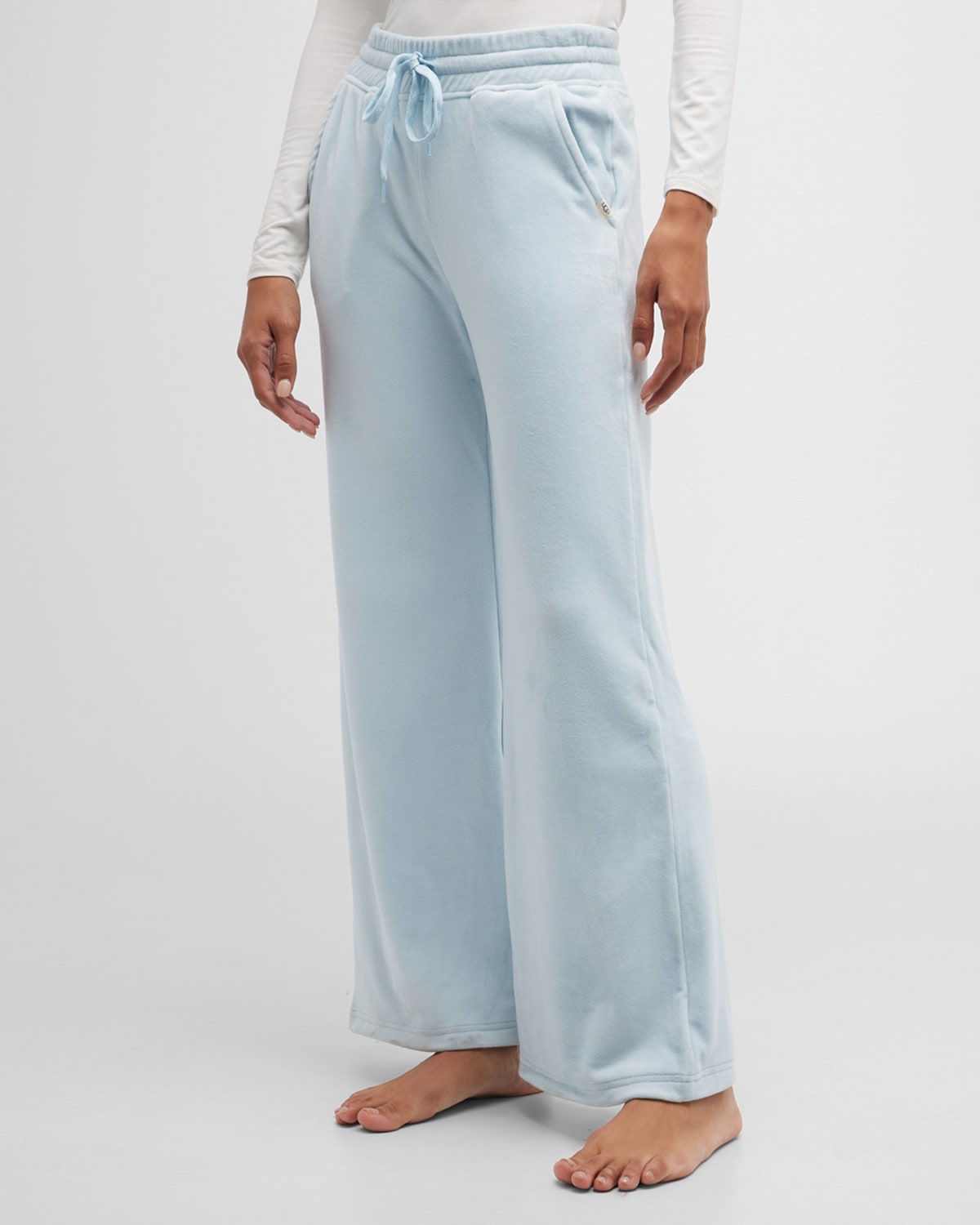 Ugg Francey Wide-leg Velvet Fleece Pants In Pool