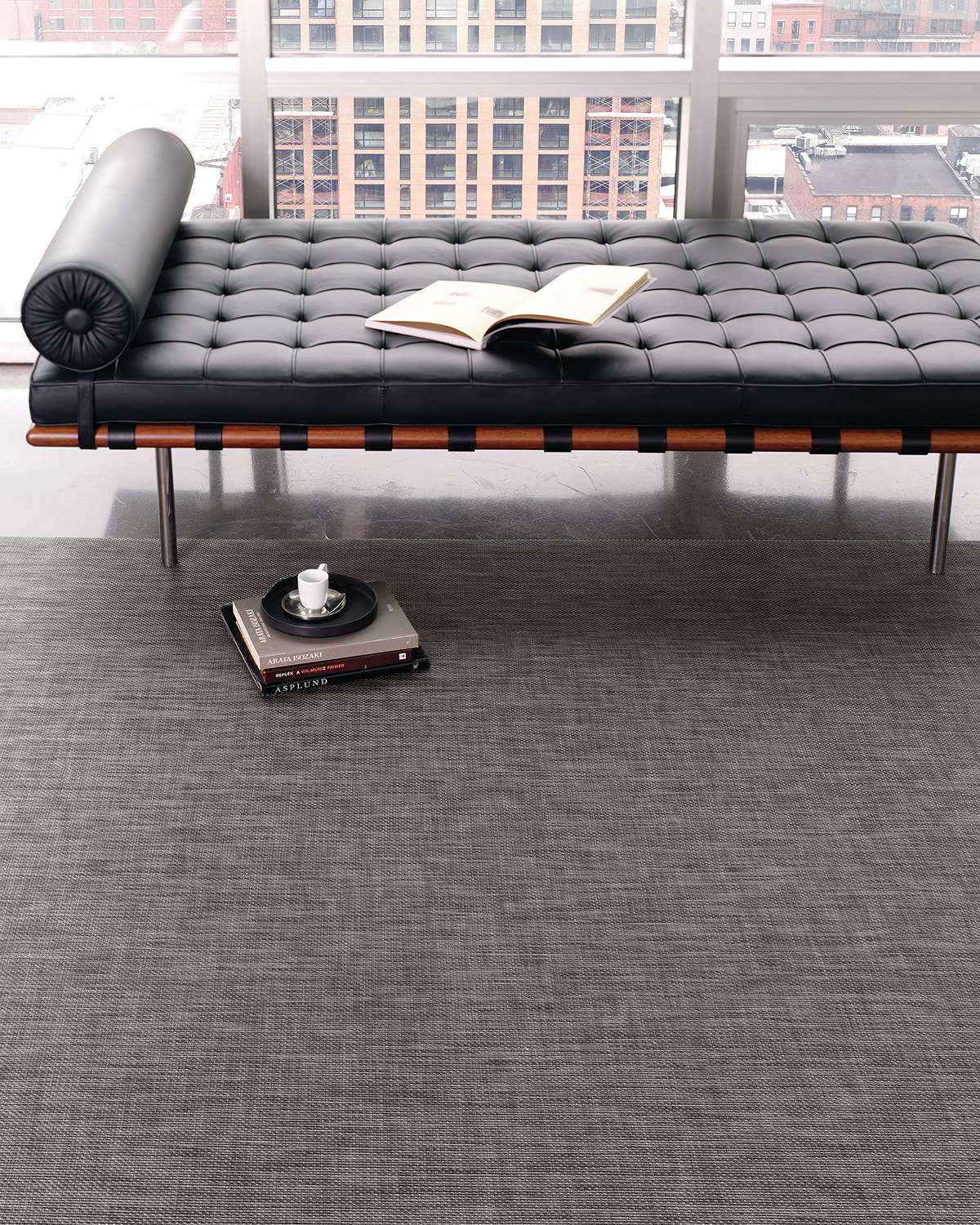 Shop Chilewich Basketweave Floormat, 4' X 6' In Carbon
