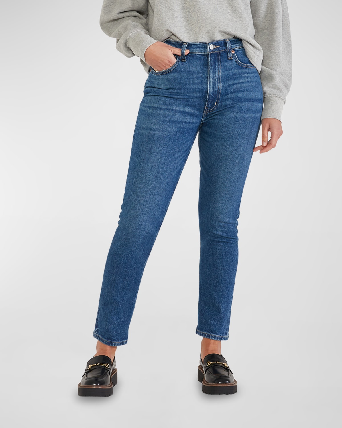 Etica Scarlet Slim Straight Cropped Jeans In Wetlands