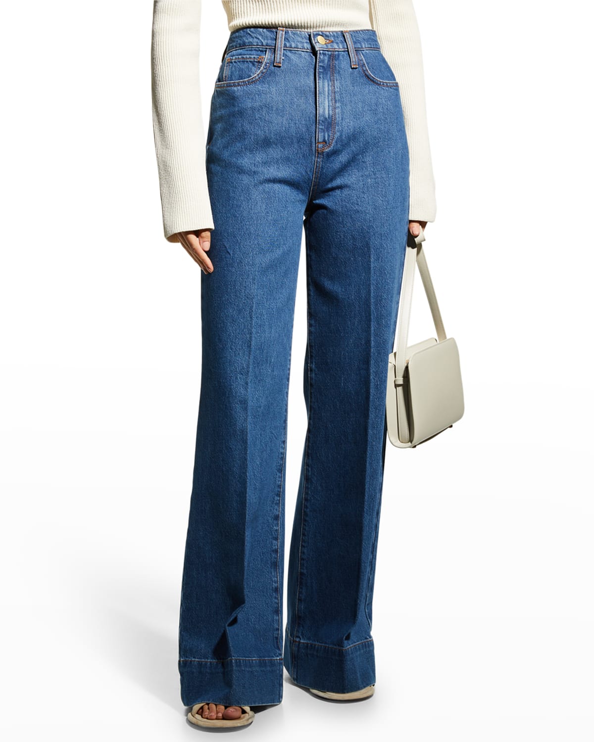 TRIARCHY MS. ONASSIS MANHATTAN HIGH-RISE WIDE-LEG JEANS