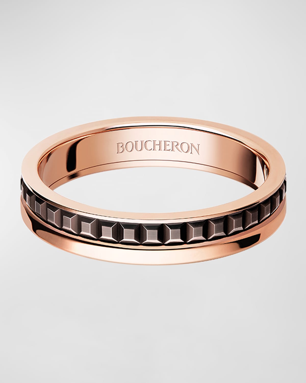 Boucheron Quatre Classique 18ct Pink-gold Wedding Band In Pink/gold