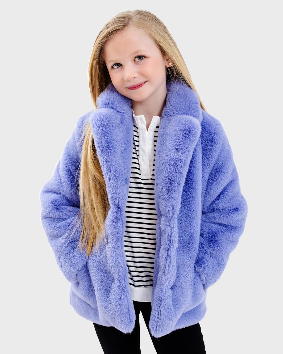 Fabulous Furs Kids' Girl's Mini Le Mink Faux Fur Jacket In Peri
