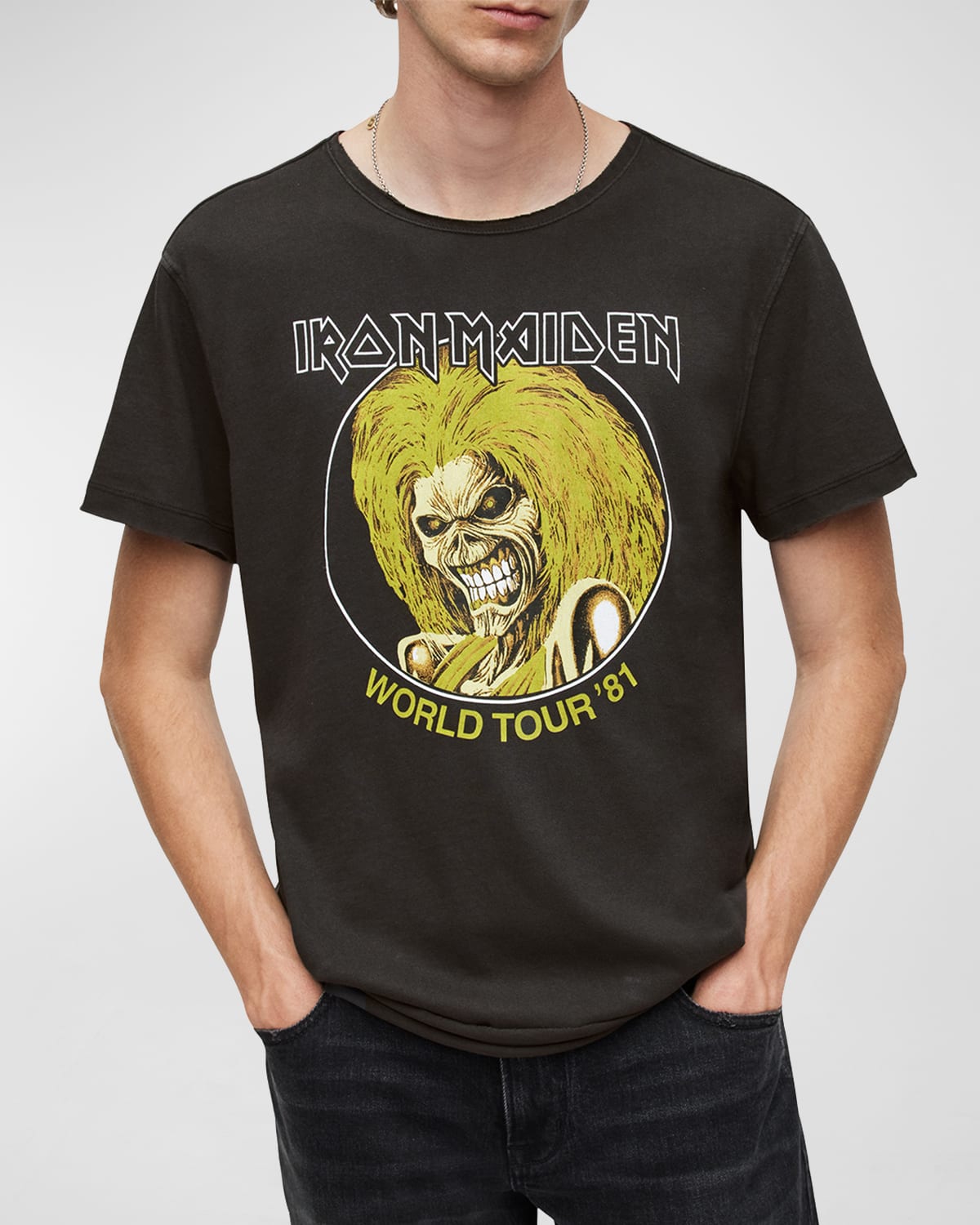 John Varvatos Star USA Men's Iron Maiden Raw-Edge T-Shirt